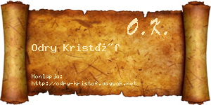 Odry Kristóf névjegykártya