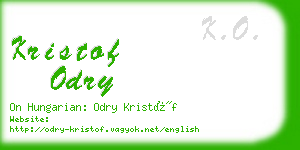 kristof odry business card